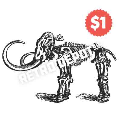 Vintage Vector Mammoth Skeleton
