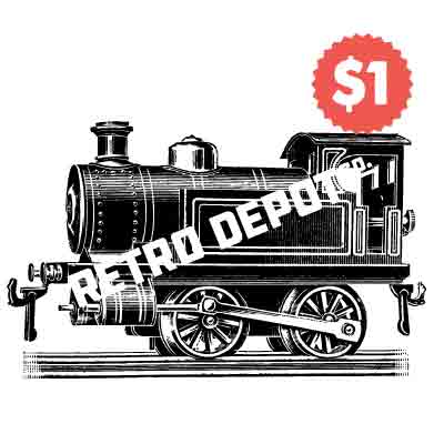 Vintage Steam Train Vector