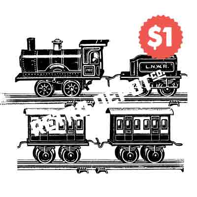 Vintage Steam Train Vector